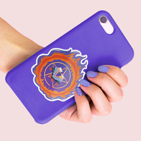 Pentagram Roller Skate Premium Vinyl Sticker, Roller Derby Hydroflask Sticker, Witch Roller Skating Gifts, Witchcraft Gifts